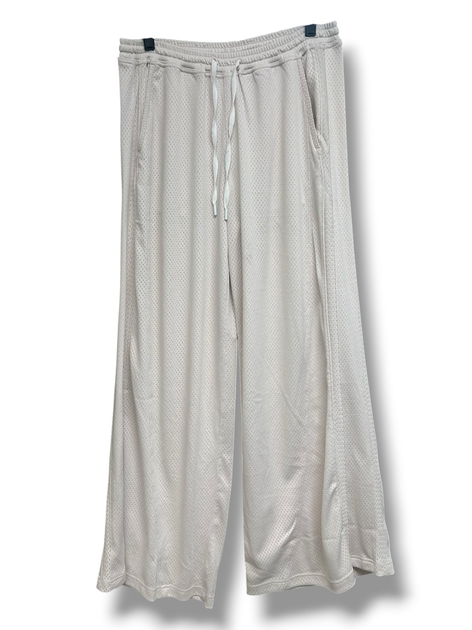 FP MOVEMENT OVERTIME WIDE LEG MESH OFF WHITE PANTS SIZE MEDIUM