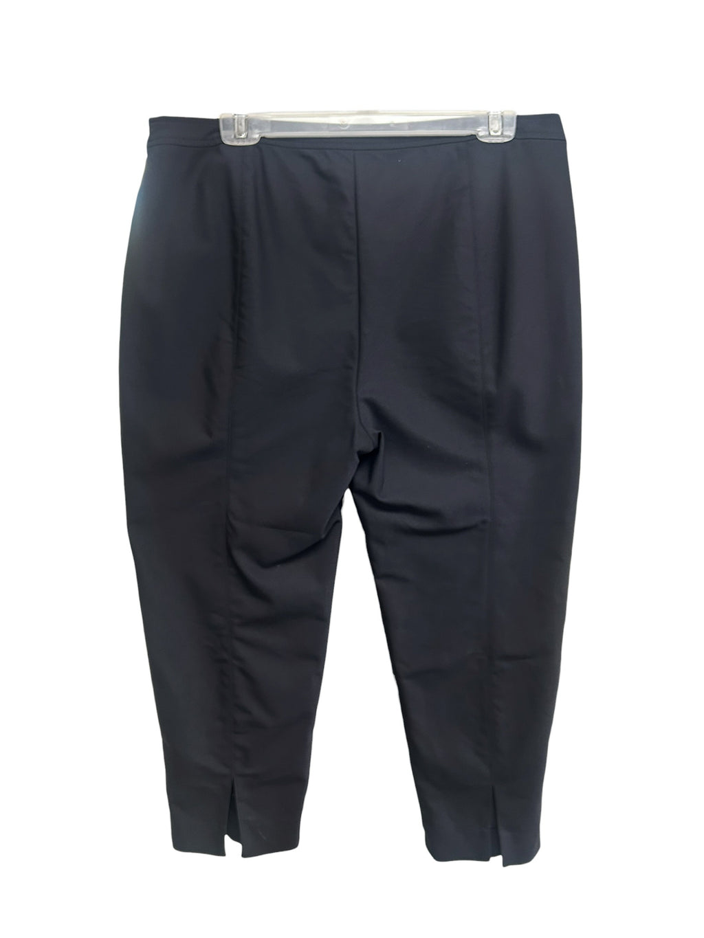 ST JOHN CAVIER BLACK MILANO SIDE ZIP ANKLE CROPPED PANTS SIZE 14