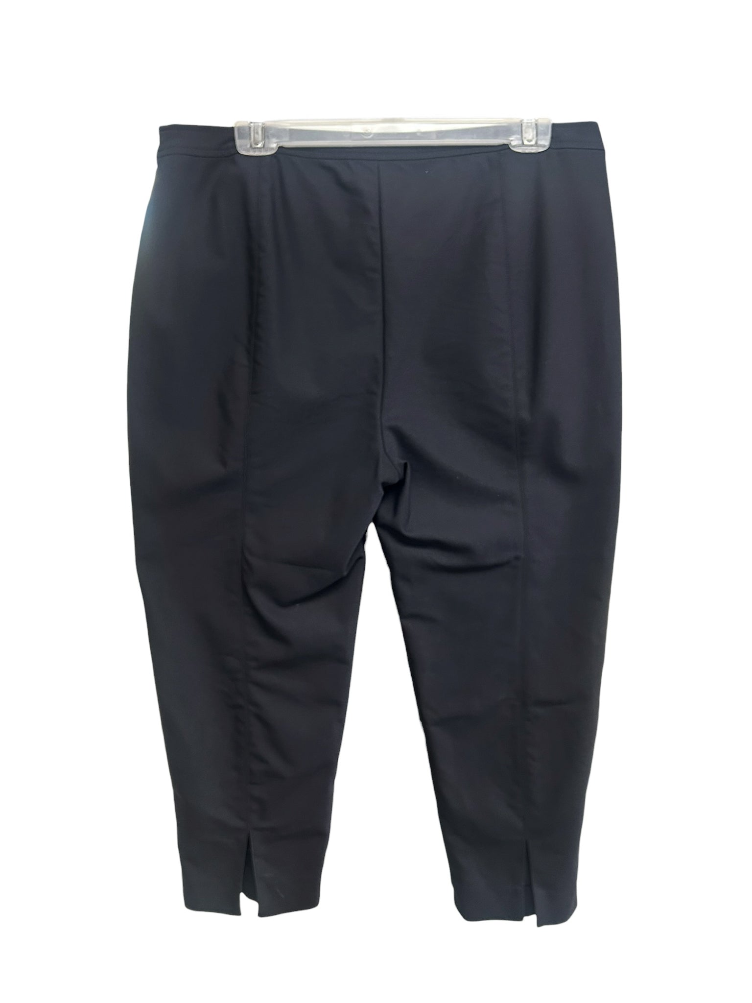 ST JOHN CAVIER BLACK MILANO SIDE ZIP ANKLE CROPPED PANTS SIZE 14