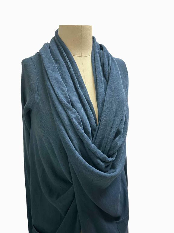 RUNDHOLZ LIGHTWEIGHT DRAPED WRAP COTTON CARDIGAN SIZE: S