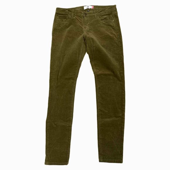 CABI 3567 CORDUROY SKINNY PANT IN MOSS GREEN SIZE 8