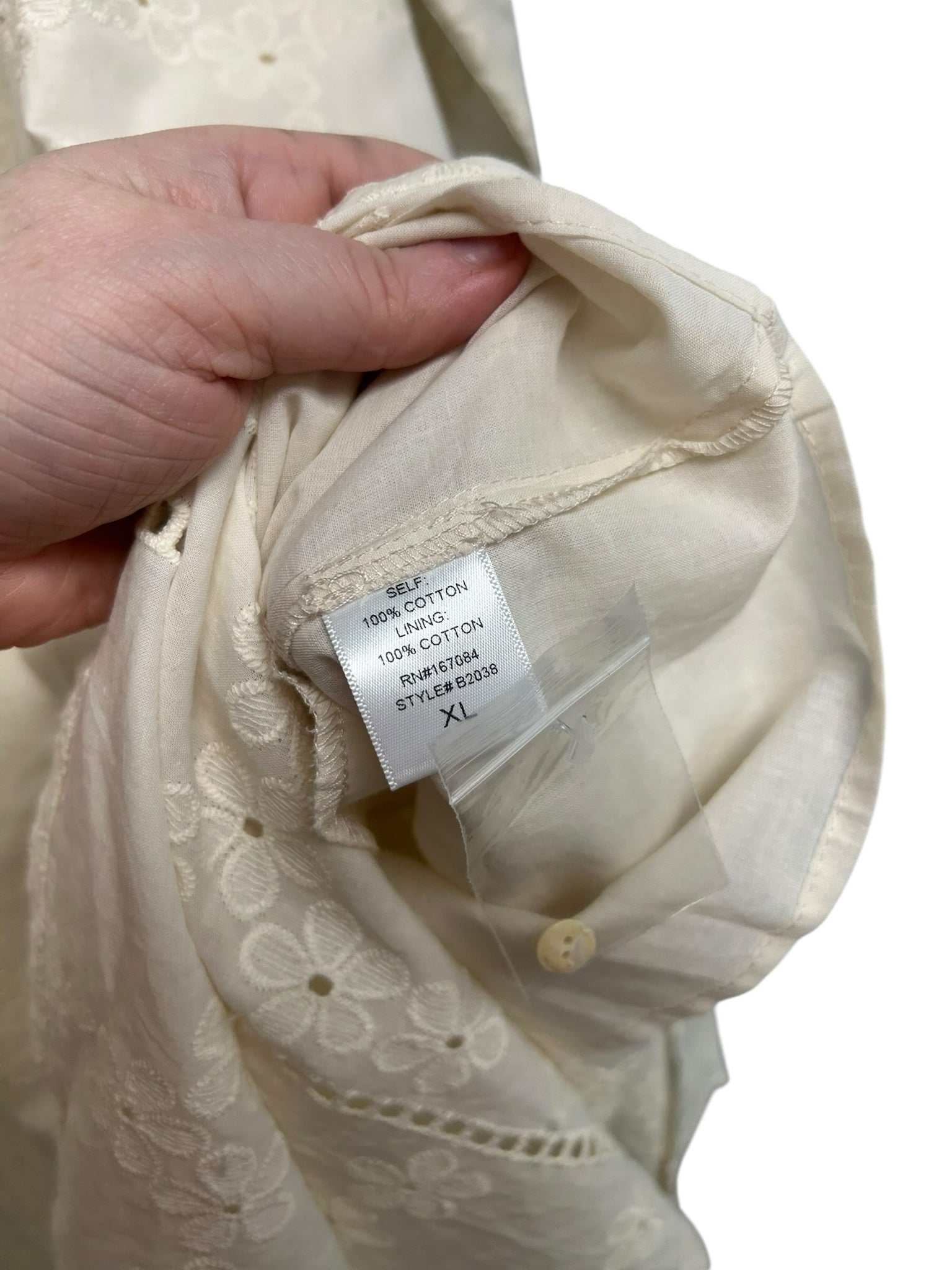 TUCKERNUCK POMANDER PLACE IVORY EYELET COTTON GRIFFIN DRESS SIZE XL