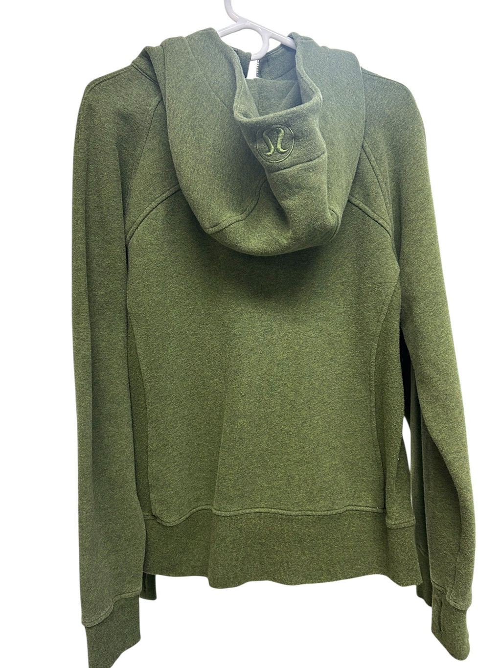 LULULEMON SCUBA FULL ZIP HOODIE HEATHERED BRAVE OLIVE GREEN SIZE 14