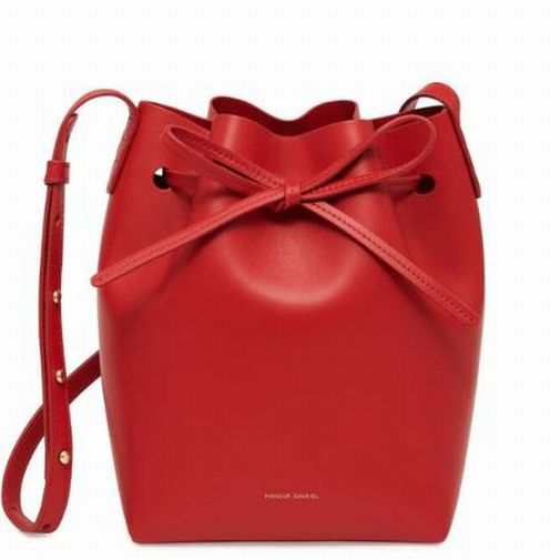 MANSUR GAVRIEL RED FLAMMA FLAME MINI BUCKET BAG