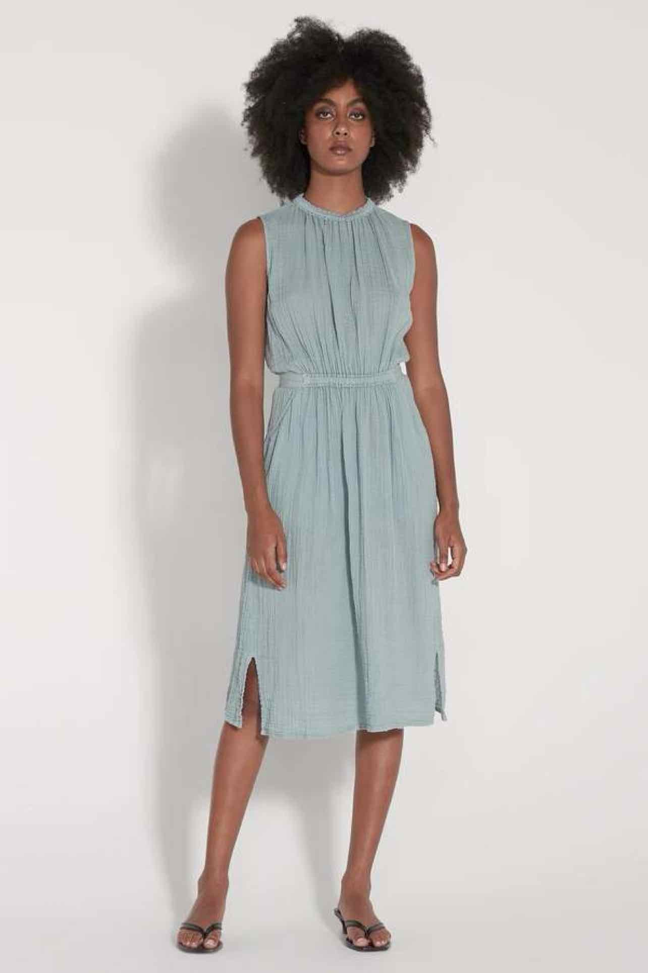 RAQUEL ALLEGRA TATIANA DRESS - STEEL BLUE - GARMENTORY SIZE: 00
