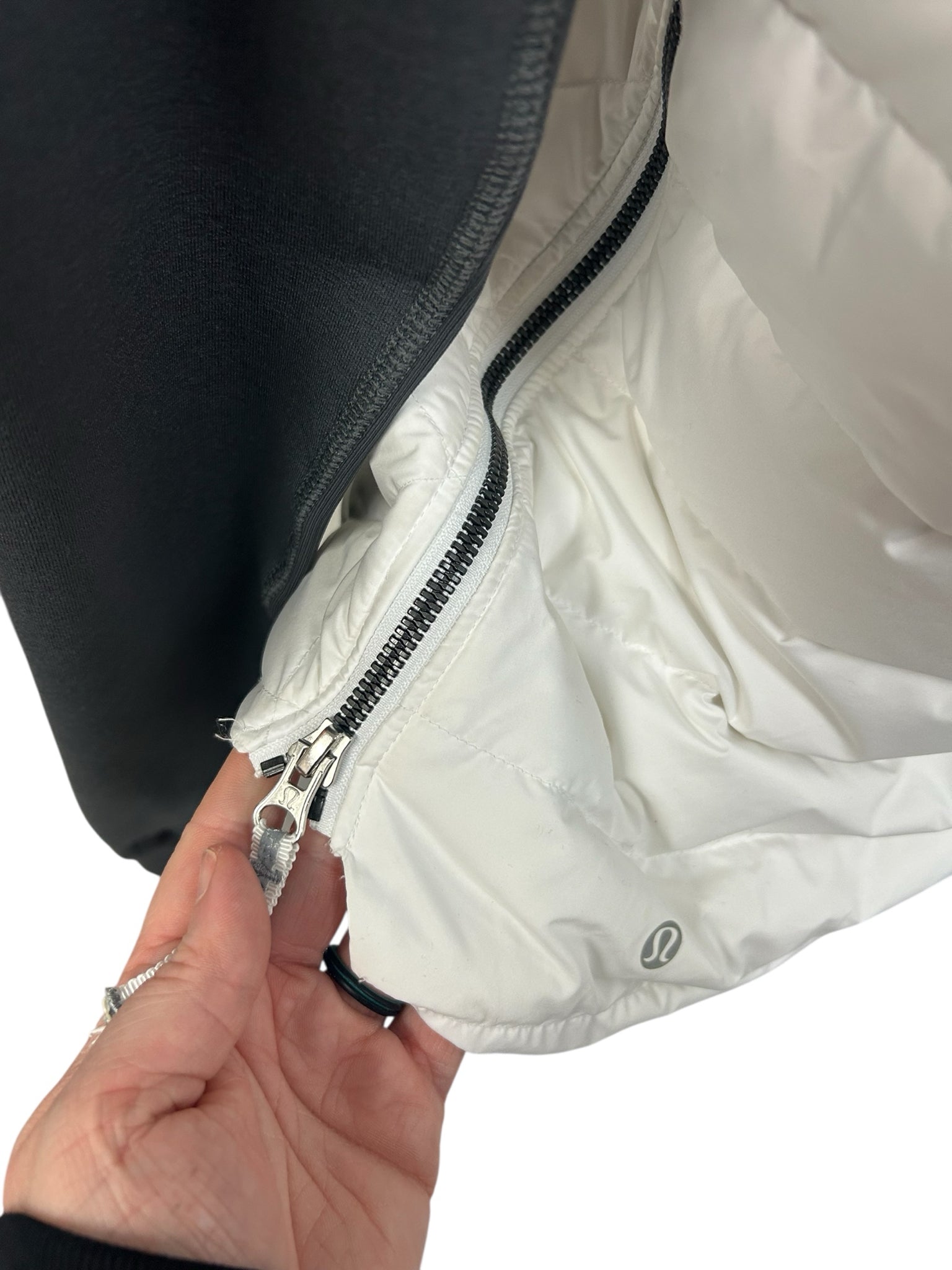 LULULEMON FLUFF OFF CREWNECK PULLOVER WHITE SOOT SIZE 12