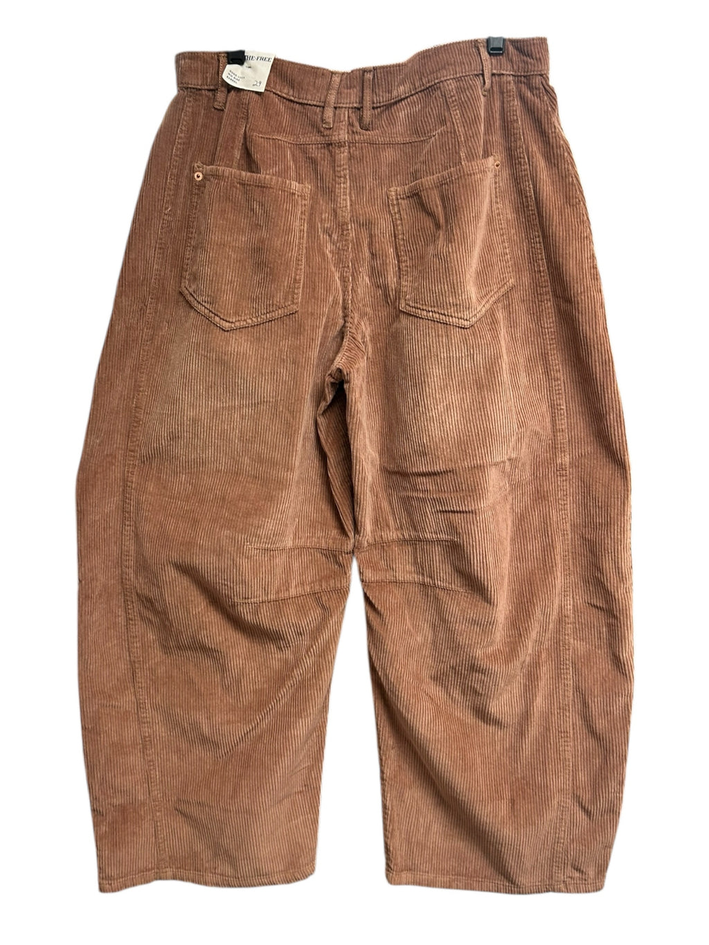 NWT WE THE FREE GOOD LUCK CORDUROY BARREL PANTS GINGER ROOT SIZE 29