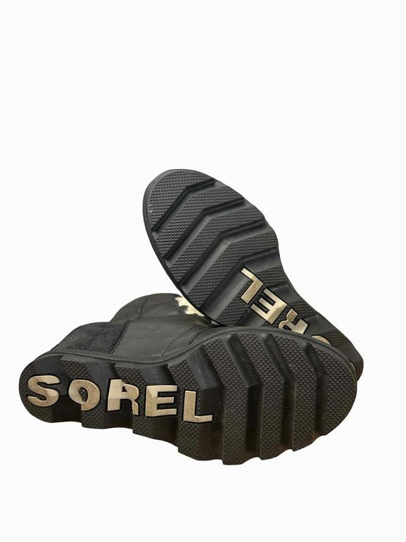 SOREL  BOX JOAN OF ARCTIC WEDGE 11 LEATHER SHEARLING SIZE: 9