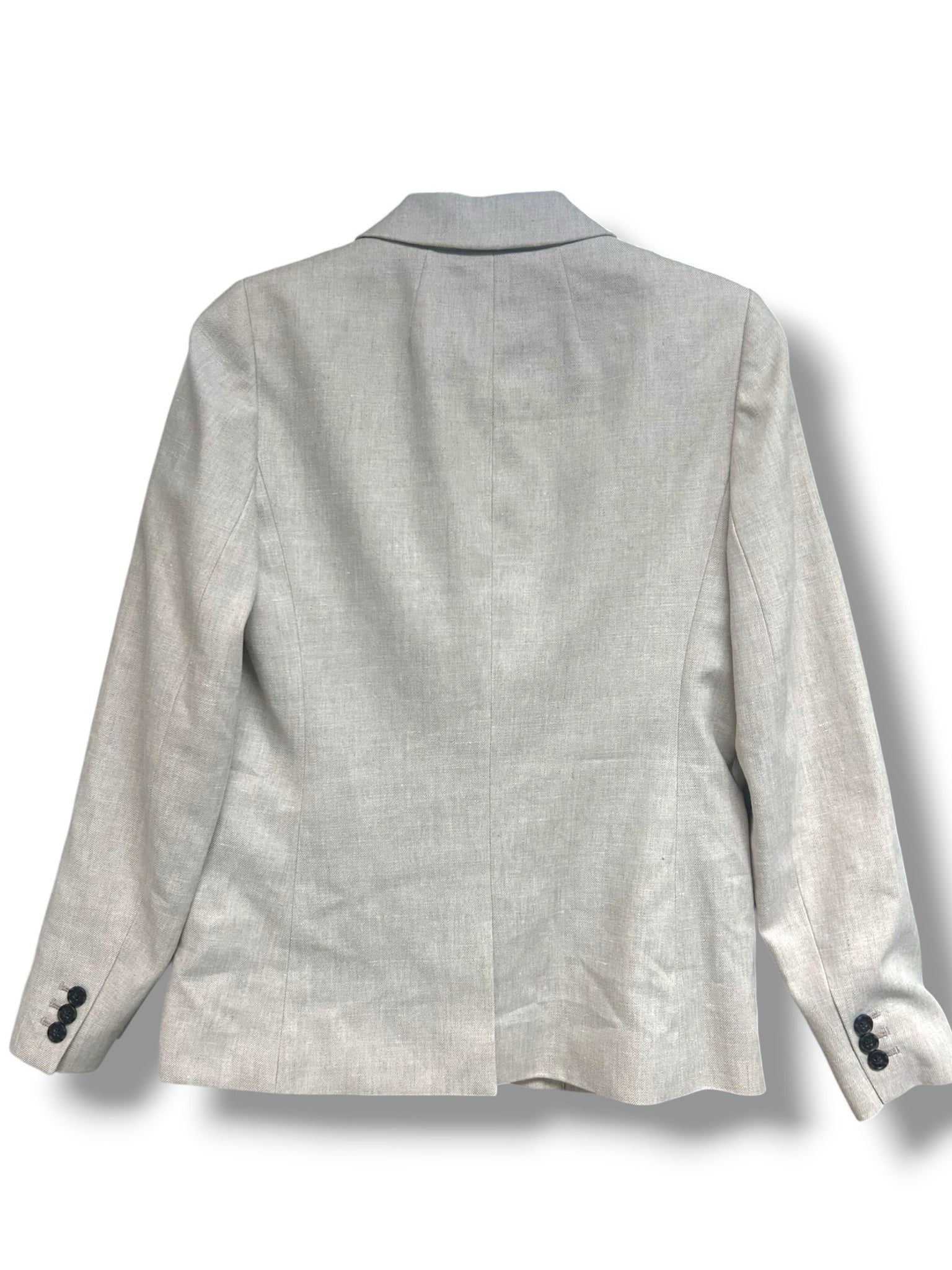 JCREW PARKE LINEN BLEND ECRU STRETCH SINGLE BUTTON BLAZER SIZE 4