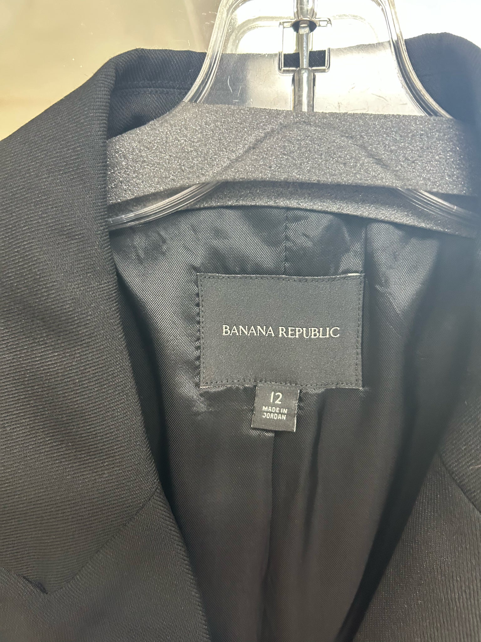 BANANA REPUBLIC DOUBLE BREASTED WOOL BLEND BLAZER BLACK SIZE 12