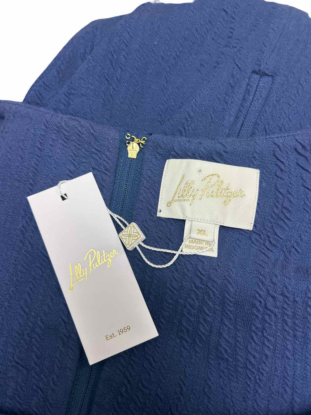 LILLY PULITZER NWT BRINLEY STRETCH SHIFT LOW TIDE NAVY DRESS SIZE: XL