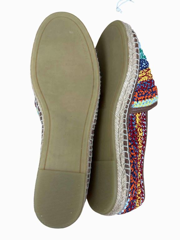 TORY BURCH EVERLY WOVEN CORD ESPADRILLE SIZE: 7.5