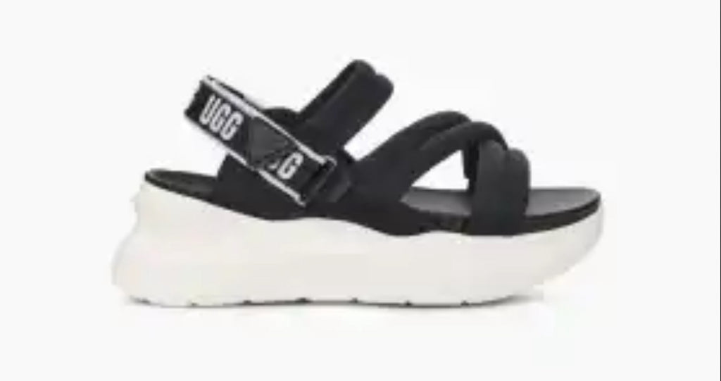 UGG LA SUN SANDAL BLACK/WHITE SIZE 10