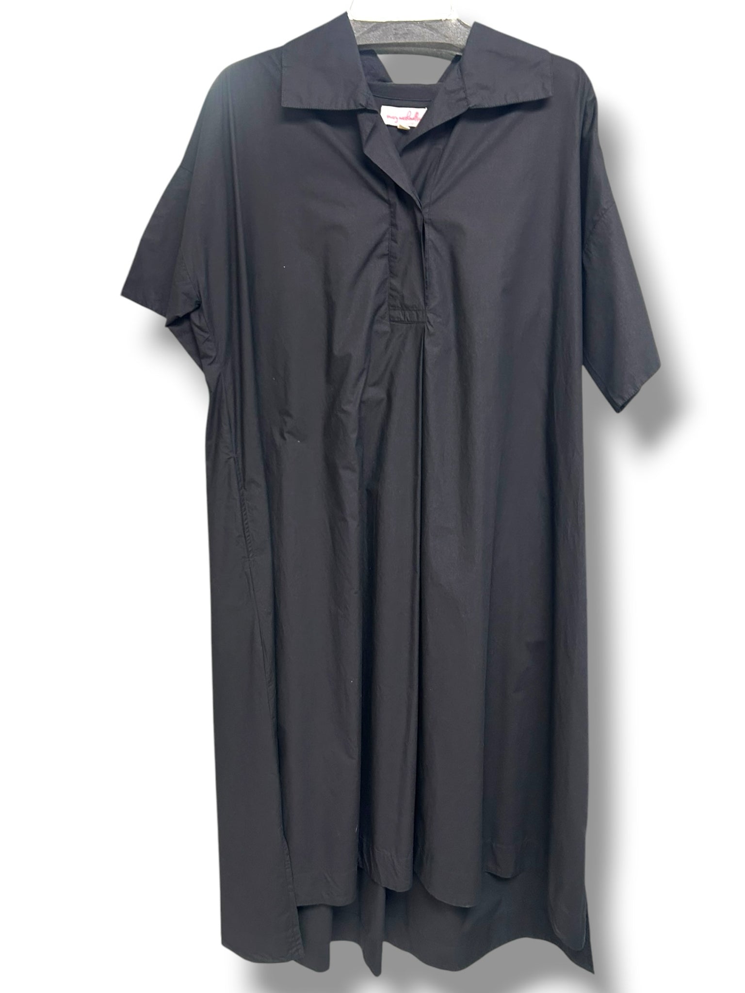 MARY MARSHMALLOW BLACK COTTON SHORT SLEEVE MIDI DRESS SIZE XL