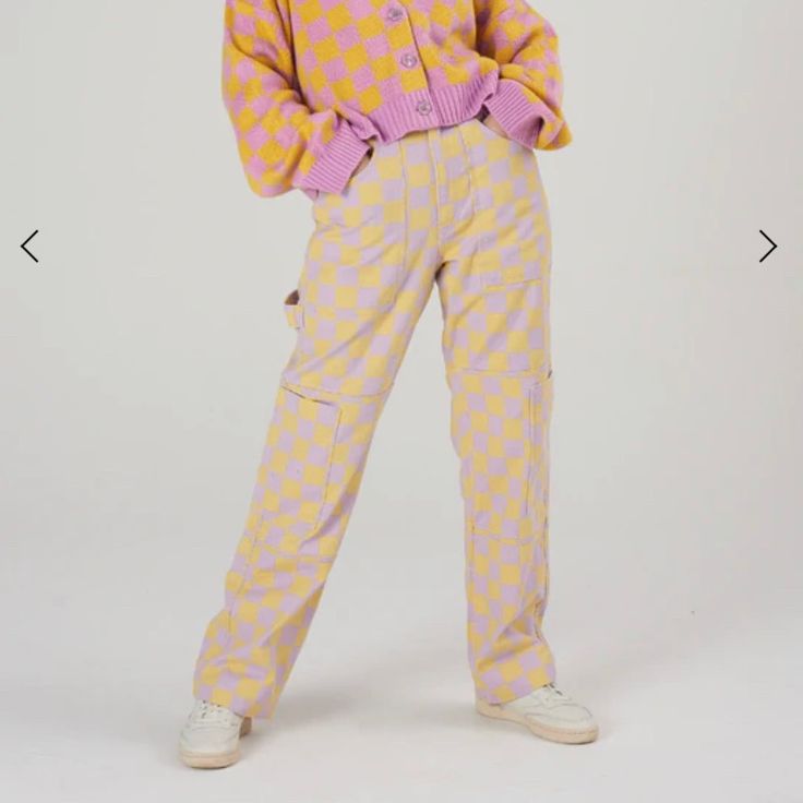 NWT URBAN OUTFITTERS RAGGED PRIEST CHECKERED STRAIGHT LEG PANTS SIZE 28