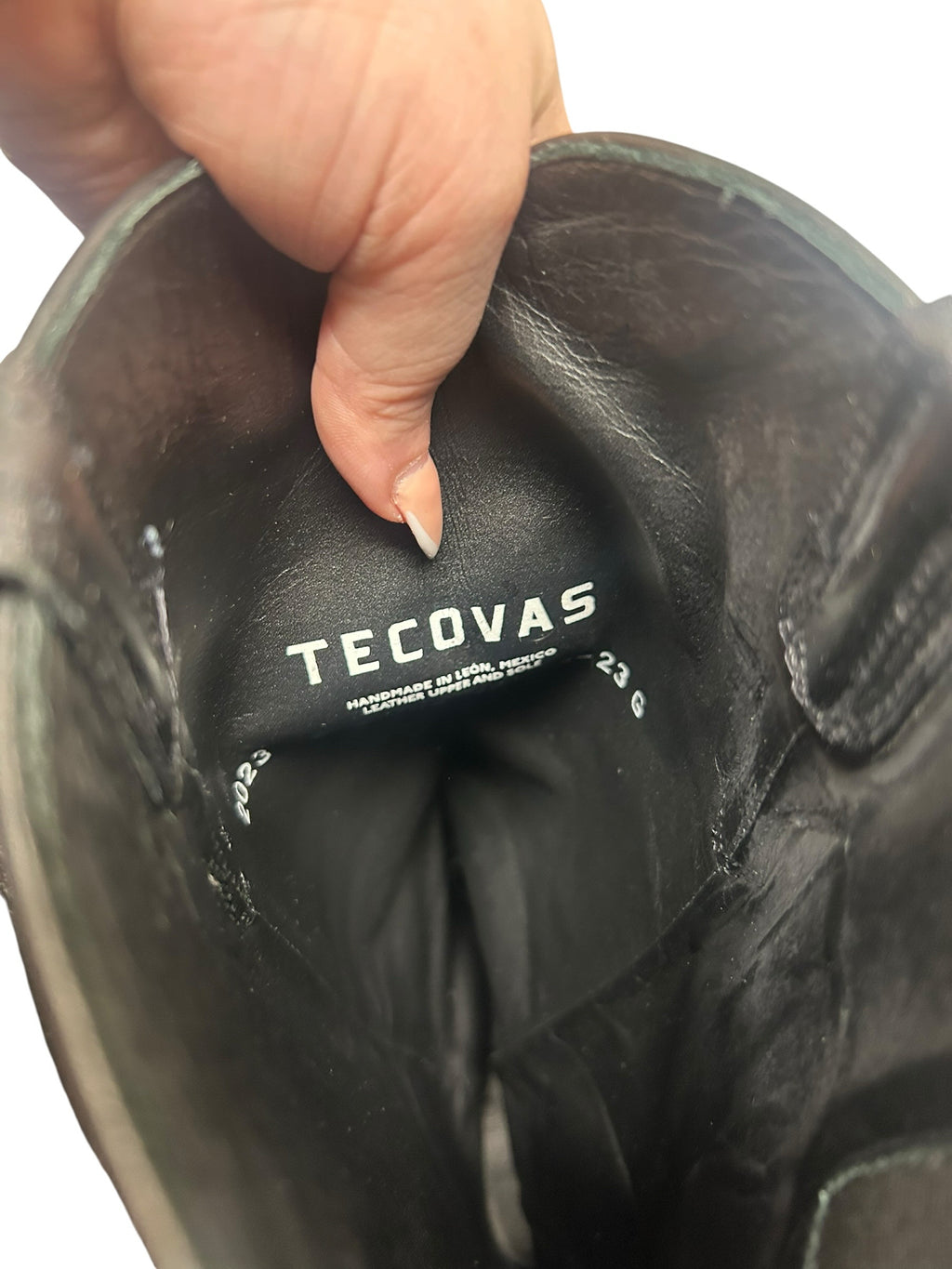 TECOVAS THE HAILEY TALL LEATHER EQUESTRIAN ZIP UP BLACK BOOTS SIZE 9