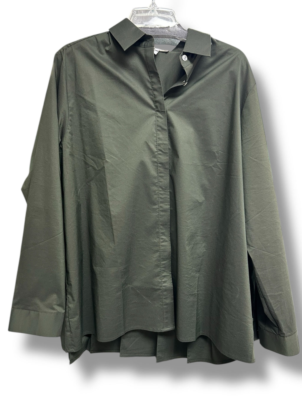 HINSON WU SARA LONG SLEEVE PLEATED BACK COTTON BUTTON DOWN SIZE XL