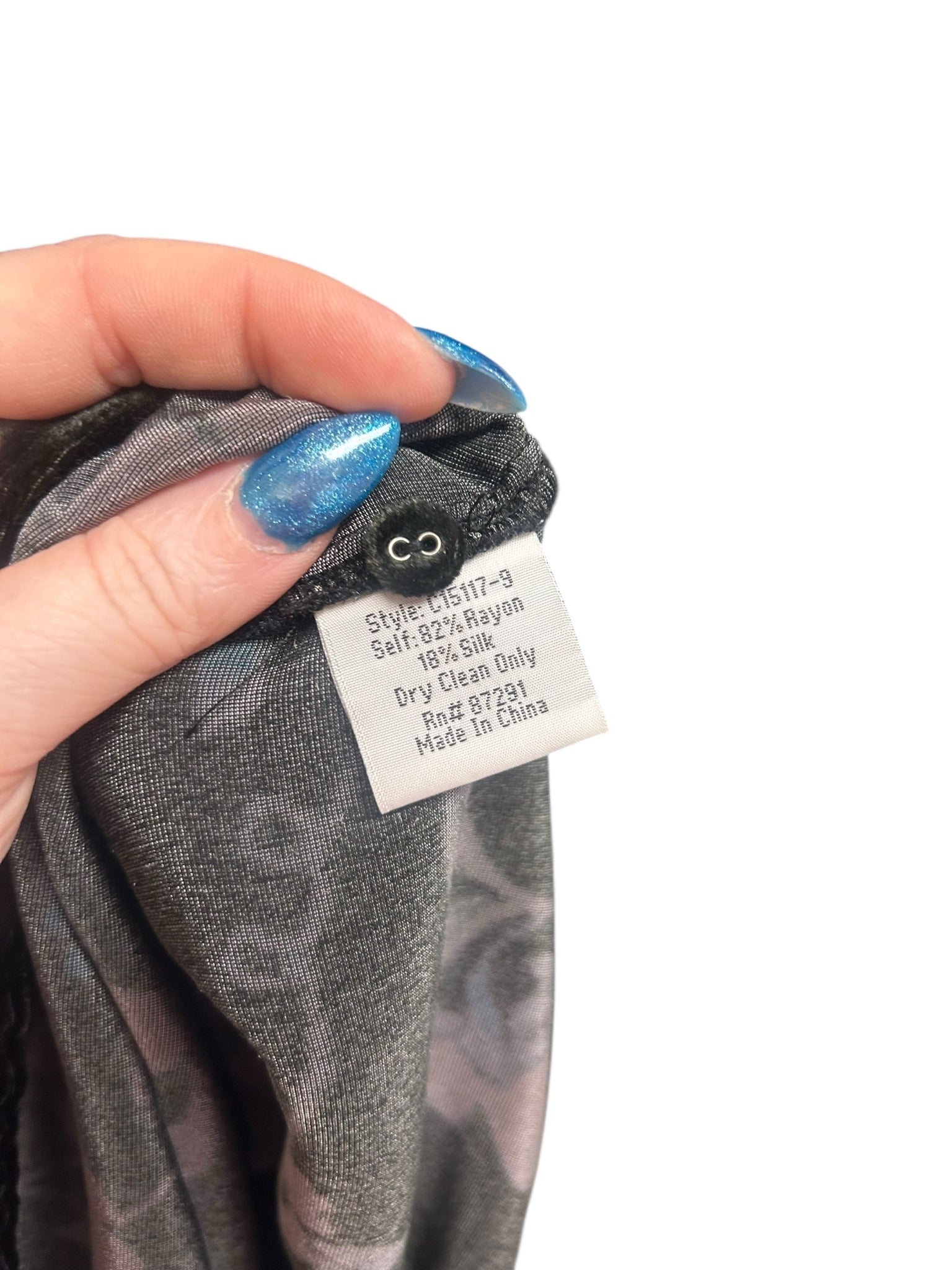 JOHNNY WAS BLACK FLORAL SILK BLEND VELVET SLEEVELESS TANK SIZE MEDIUM