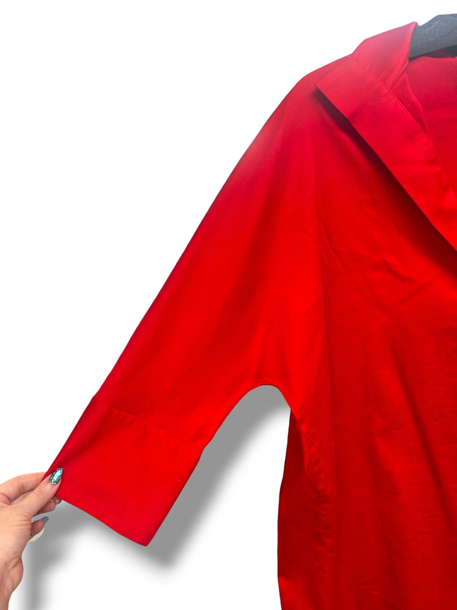 TUCKERNUCK WILLOW SPLIT COLLAR RED 3/4 SLEEVE TUNIC SIZE MEDIUM
