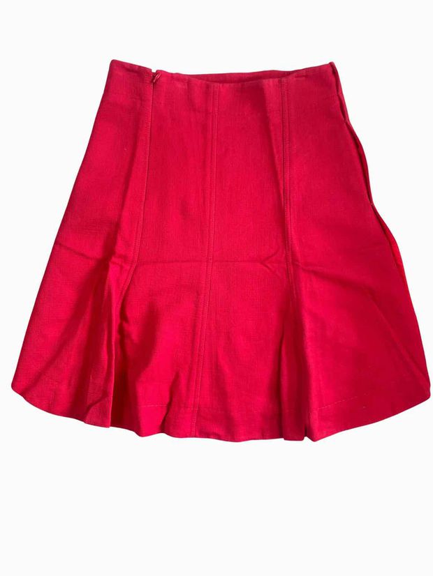 CARVEN RED FLARE ALINE SKIRT ESPELETTE SIZE 38