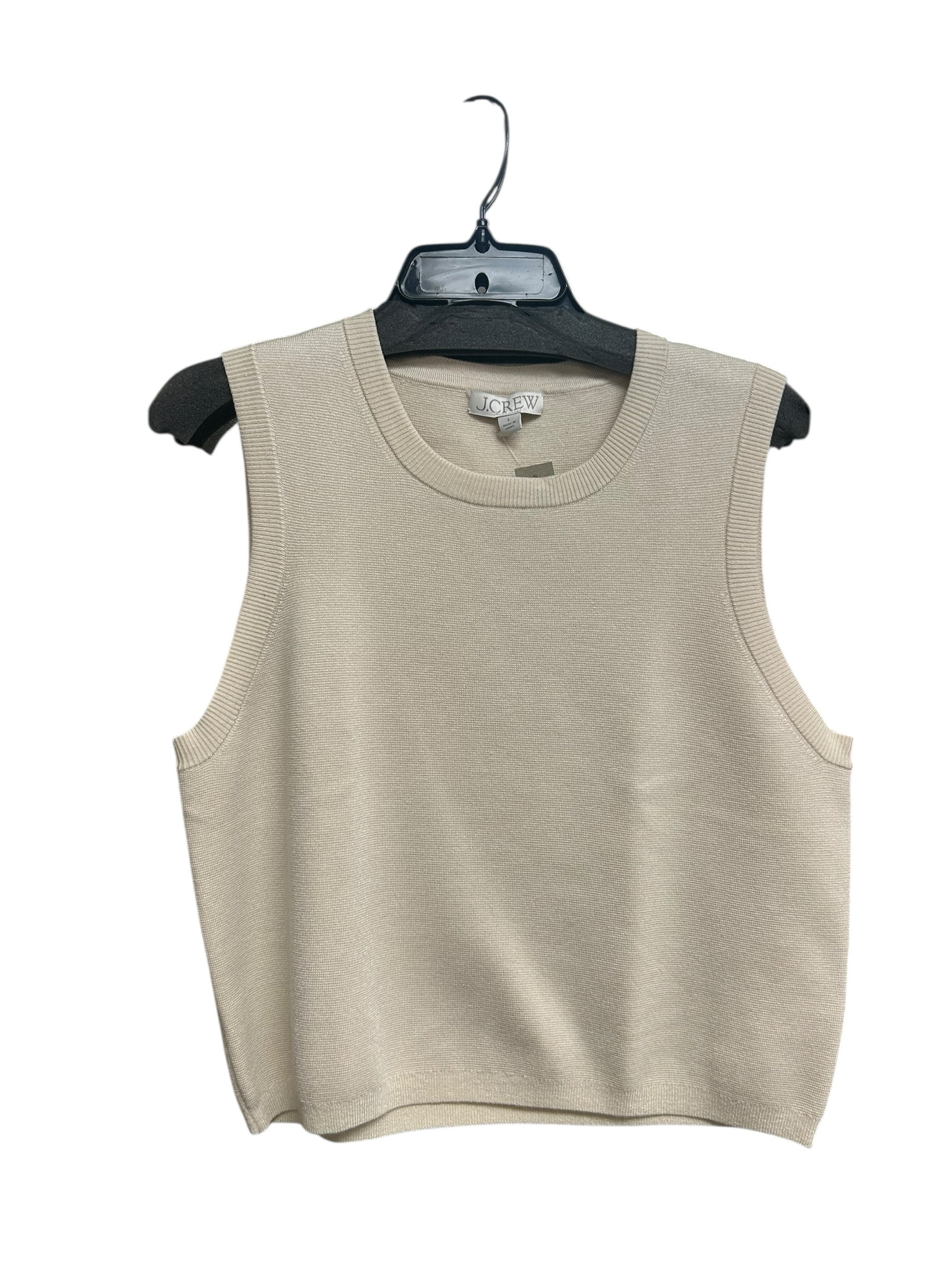 NWT J.CREW LYOCELL SHELL CREAM KNIT SWEATER VEST TANK SIZE LARGE