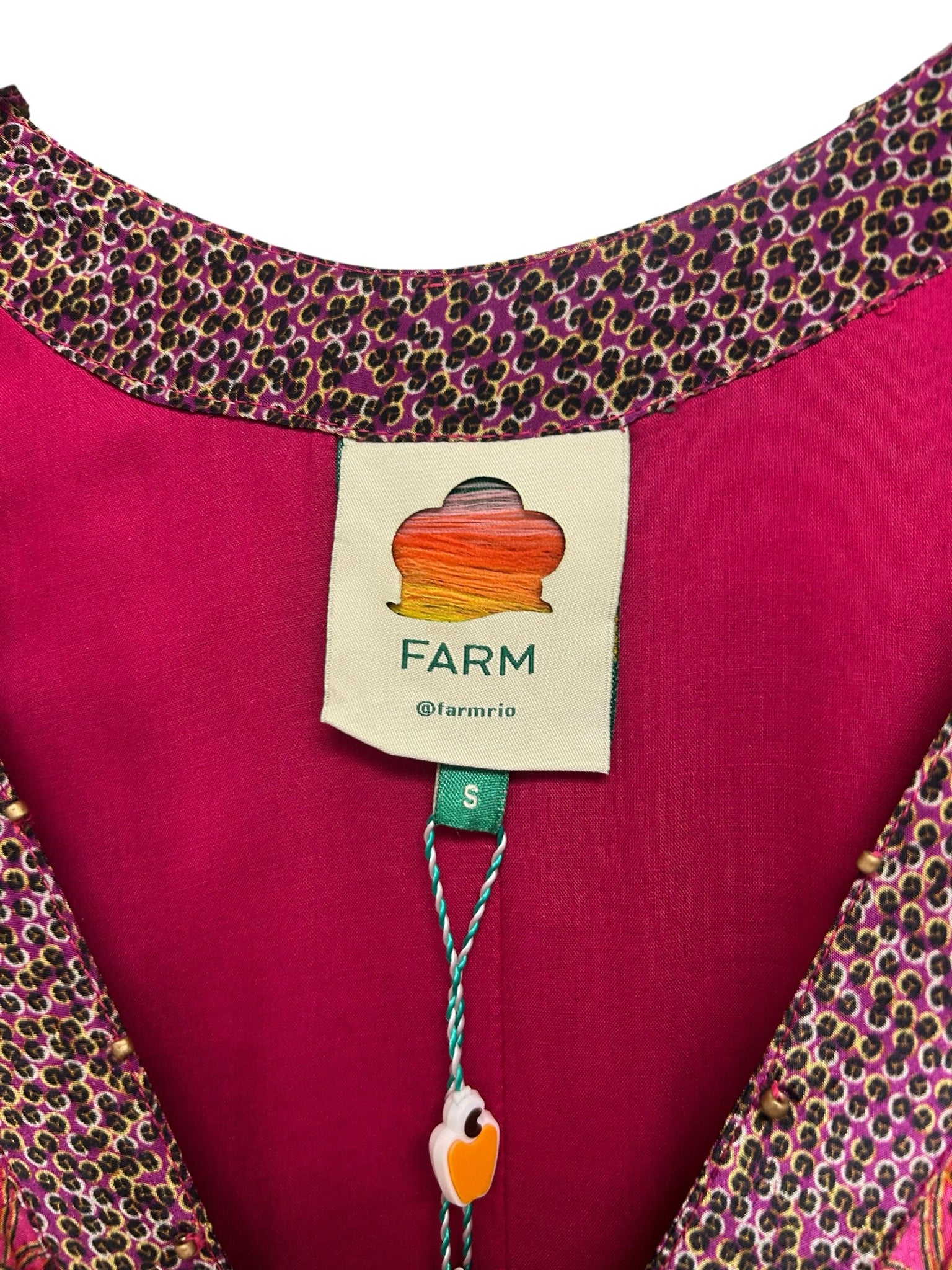 NWT ANTHRO FARM RIO FLORAL GLAM SCARF MAXI DRESS PINK SIZE SMALL