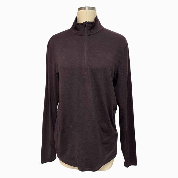 VUORI EASE PERFORMANCE HALF ZIP MAROON SWEATER SIZE M