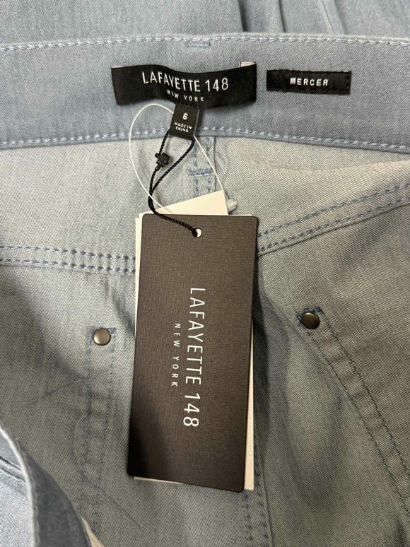 LAFAYETTE NWT! ITALIAN PRIMO DENIM MERCER TAPERED LEG BLUE PANTS SIZE 6