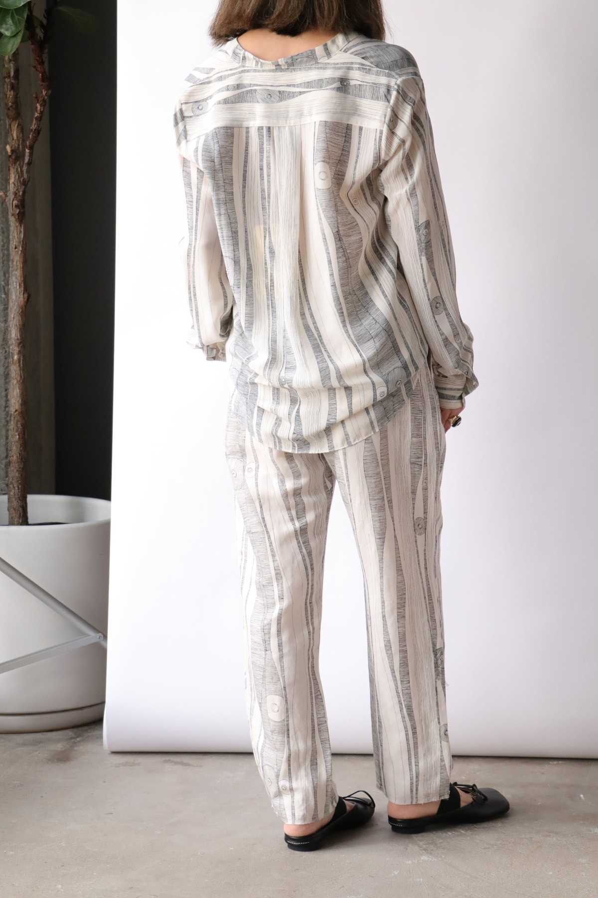 RAQUEL ALLEGRA NAROBI COTTON PANT SILK TOP SET GARMENTORY SIZE: 00