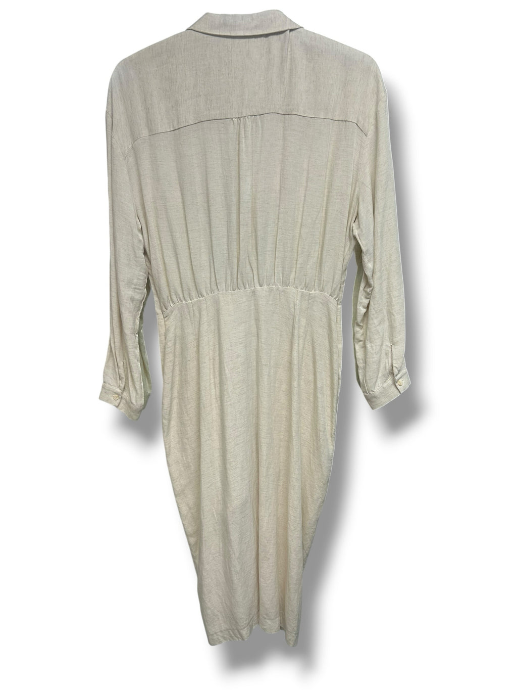 NWT ANTHROPOLOGIE LINEN BLEND KNOT MIDI DRESS SIZE 14