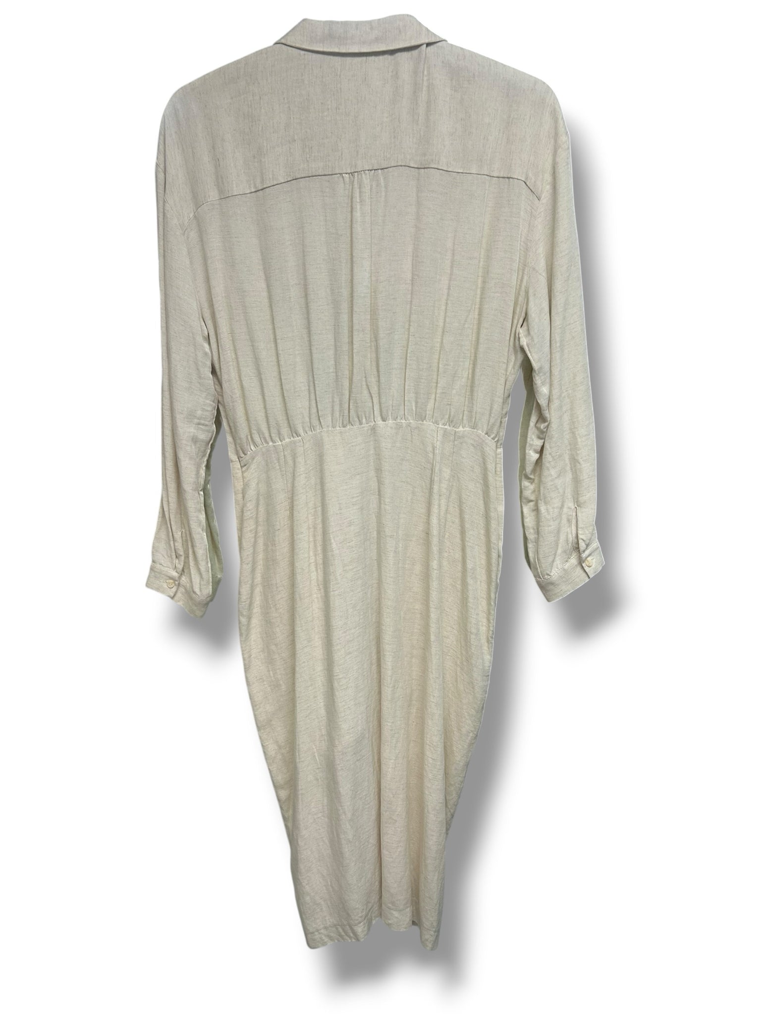 NWT ANTHROPOLOGIE LINEN BLEND KNOT MIDI DRESS SIZE 14