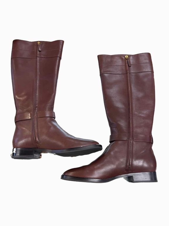 TORY BURCH  NWOB TORY BURCH KNEE HIGH LEATHER RIDING BOOTS SIZE: 8.5