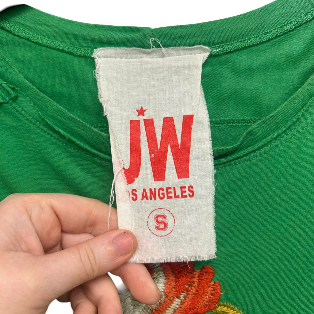 JOHNNY WAS LOS ANGELES FLORAL EMBROIDERED WILD WEST GREEN TOP SIZE SMALL