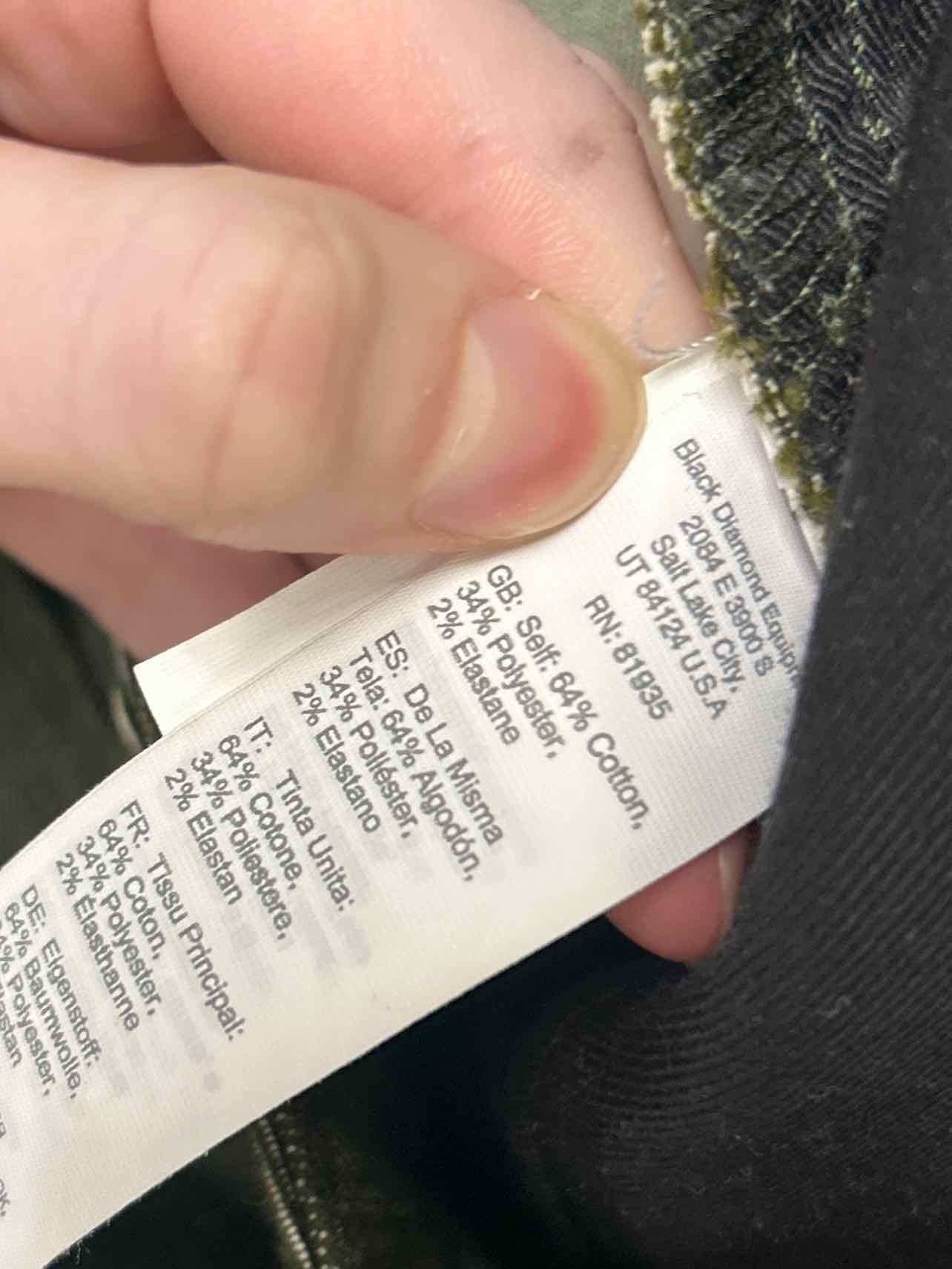 BLACK DIAMOND  EQUIP. ZONE DENIM PANT SIZE: 8