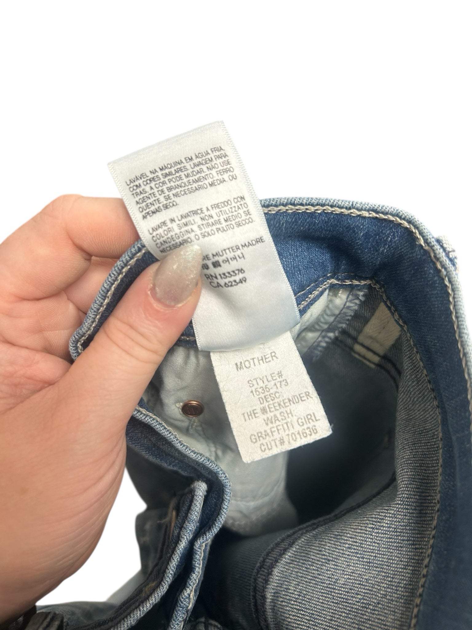 MOTHER THE WEEKENDER FRAY GRAFITT GIRL BOOTCUT JEANS SIZE 28