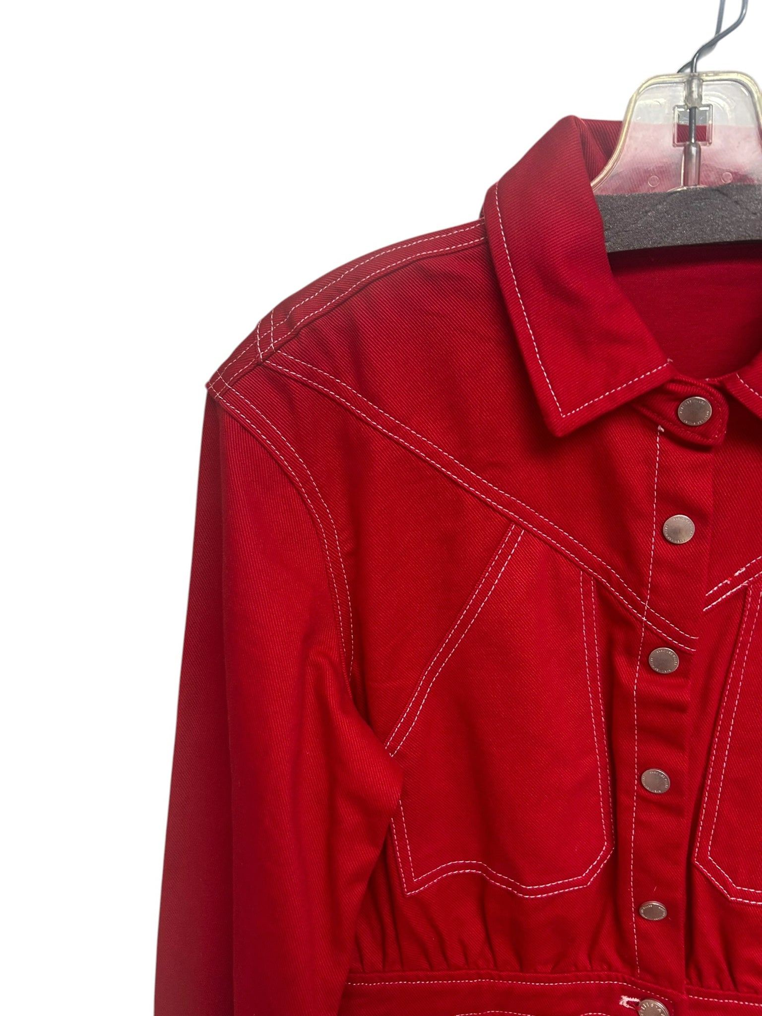 ANTHROPOLOGIE AVEC LES FILLES RED DENIM WESTERN SHIRT DRESS SIZE 8