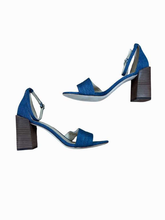 JMCLAUGHLIN NEW! DENIM BLOCK HEEL SANDAL SHAUNA SIZE: 10
