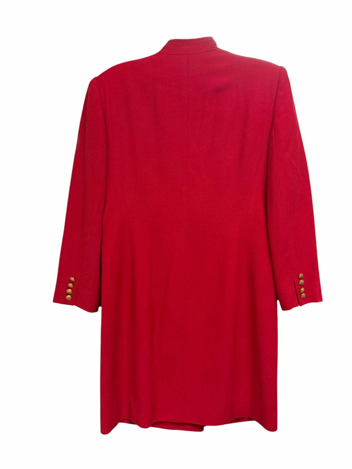VINTAGE LAUREN RALPH LAUREN MILITARY WORSTED WOOL RED COAT DRESS SIZE 12