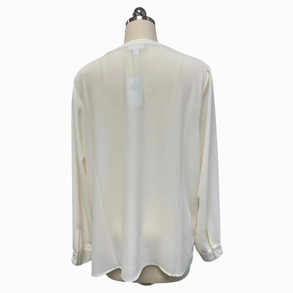 JJILL NWT! PLEAT FRONT POLYESTER VANILLA BLOUSE SIZE L