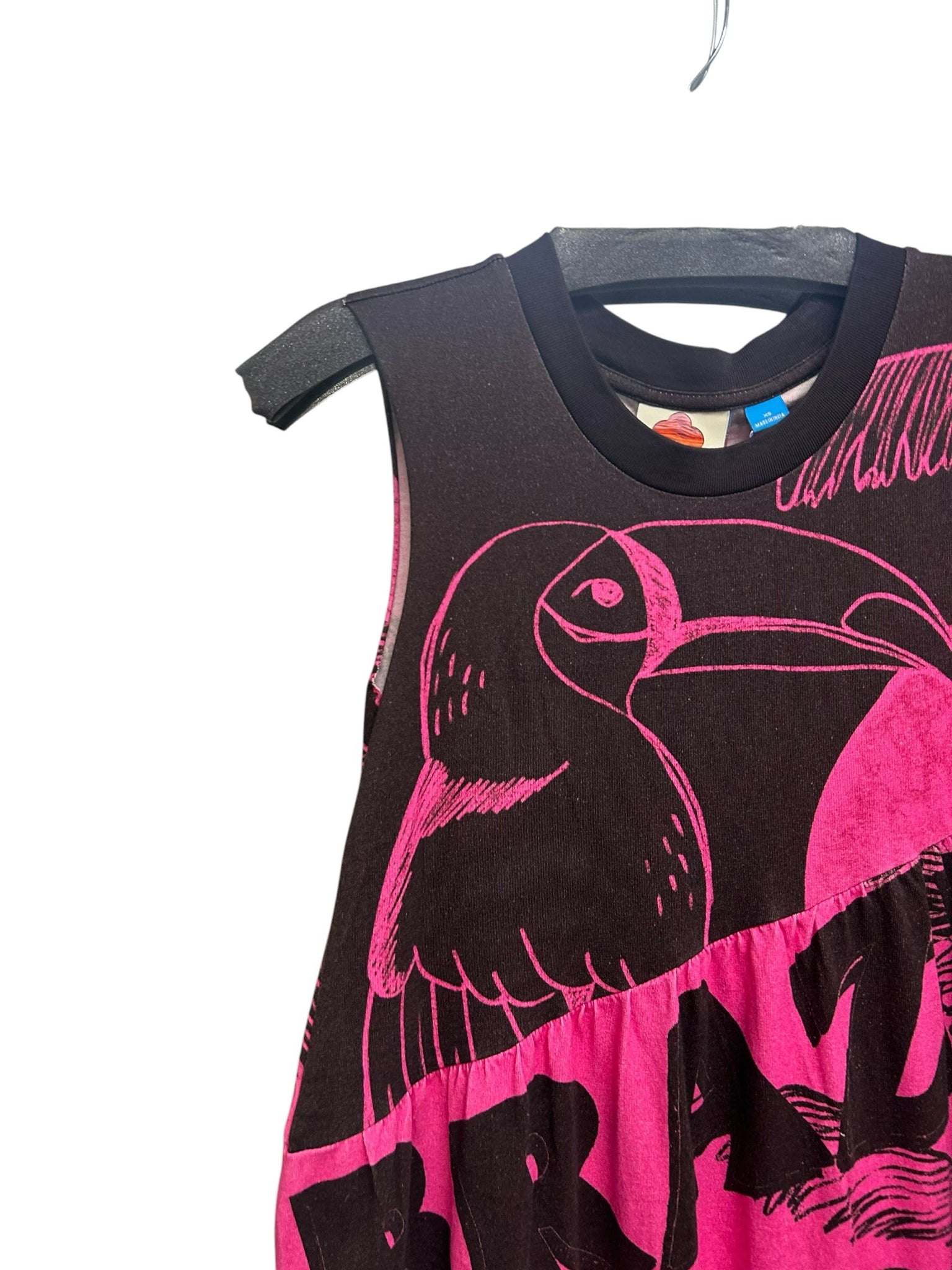 NWT ANTHROPOLOGIE FARM RIO BRAZIL PINK GRAPHIC TIERED TANK DRESS SIZE XS