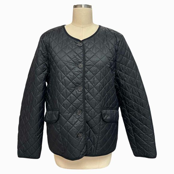 JCREW SIGNATURE PUFFER QUILTED LADY BLACK JACKET SIZE 16