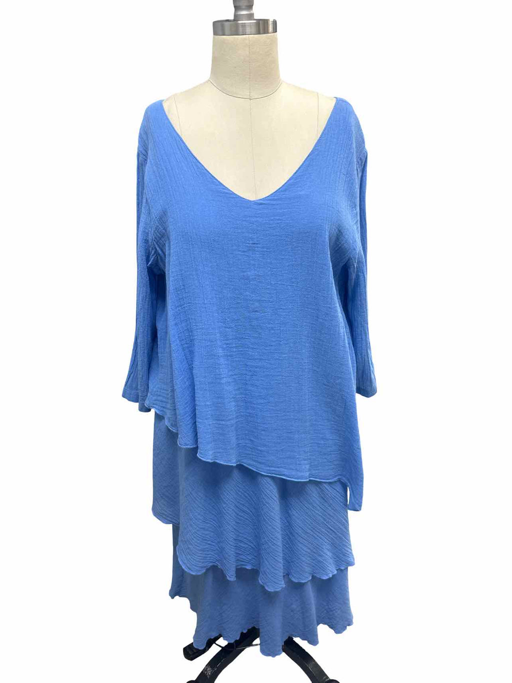 COLOR ME COTTON NWT GAUZE LAYERED LAGENLOOK MIDI DRESS SIZE: M