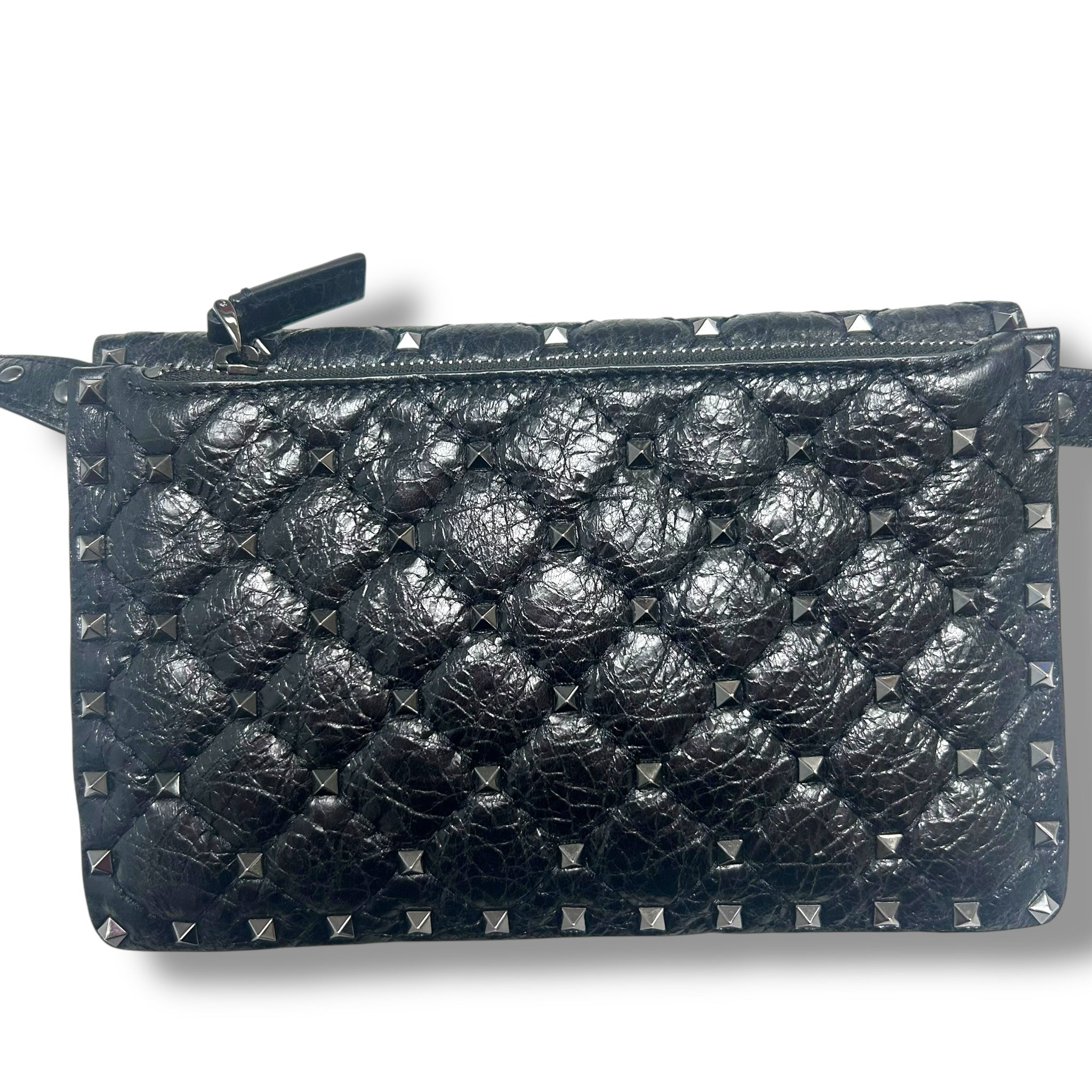 VALENTINO GARAVANI CRAQUELE ROCKSTUD CROSSBODY BLACK LEATHER - WEARHOUSE  CONSIGNMENT