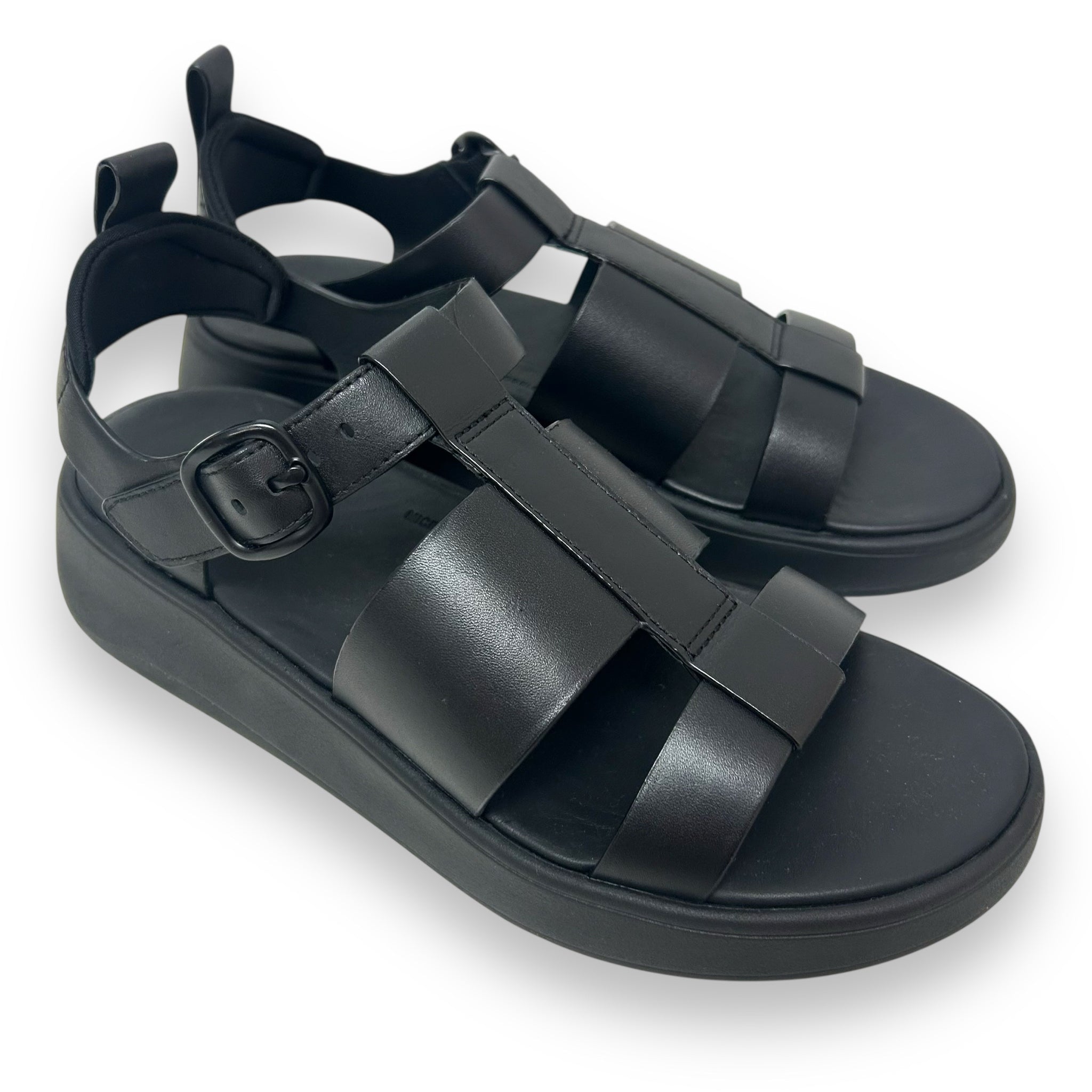 FITFLOP LEATHER FISHERMAN SANDAL F-MODE BLACK SIZE 9