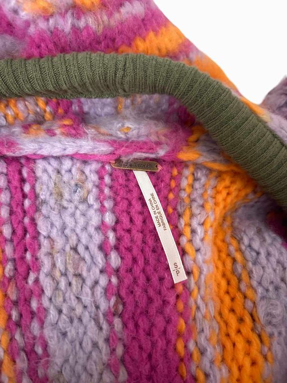 FREE PEOPLE TIGER KNIT OPEN DUSTER SWEATER SIZE: S