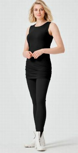 NWT PLANET BY LAUREN G COTTON RUCHED BLACK TANK SIZE LARGE