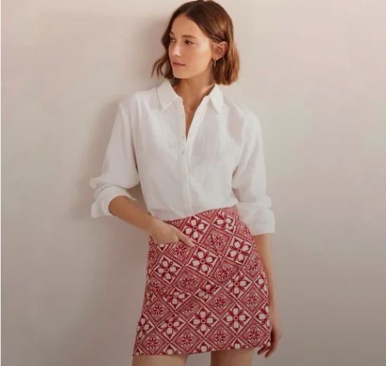 NWT BODEN GEOMETRIC TILE PRINT POCKET MINI SKIRT SIZE 14