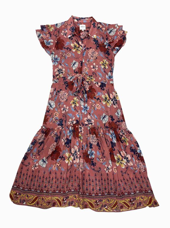 ANTHROPOLOGIE  MISA VIOLETTE RUFFLE DRESS SIZE: S
