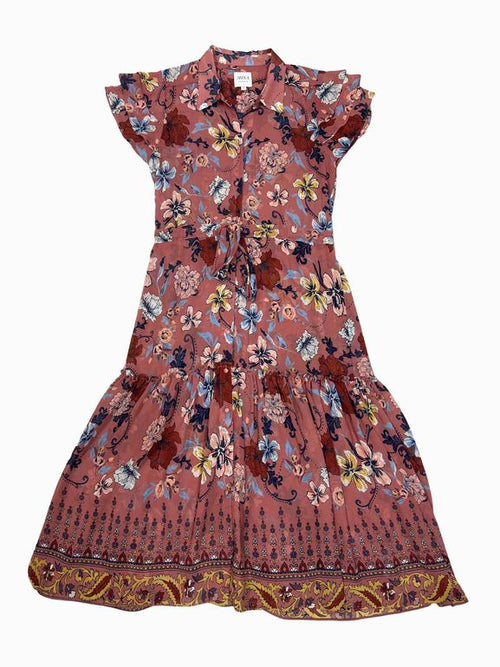 ANTHROPOLOGIE  MISA VIOLETTE RUFFLE DRESS SIZE: S