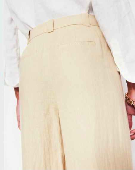 NEW WITH TAGS BODEN WESTBOURNE LINEN TAN TROUSER PANTS SIZE 16/18